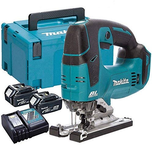 Makita DJV182Z 18V LXT Li-on Brushless Jigsaw with 2 x 5Ah BL1850, DC18RC + Case