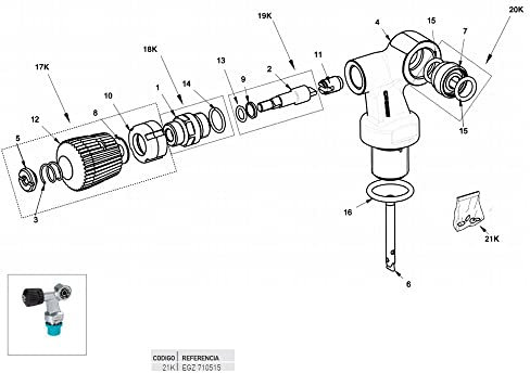 CRESSI - EGZ 710515/391 : Robinet/bouteille de rechange: joints kit taps