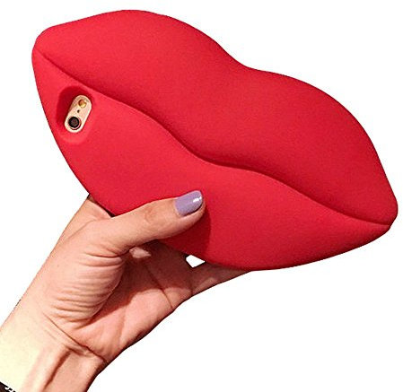 Coque unique en silicone pour iPhone 8 Plus Motif lèvres rouges sexy