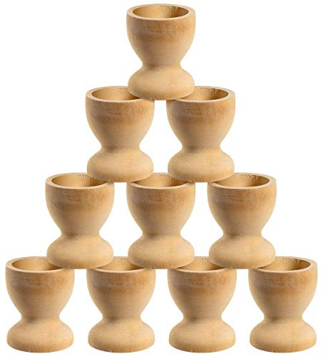 STOBOK Eierbecher Holz Eierkocher Eier Halter Ostern Eier Becher für DIY Ostern Deko zum Bemalen Dekorieren 3x3.5cm 10 Stück