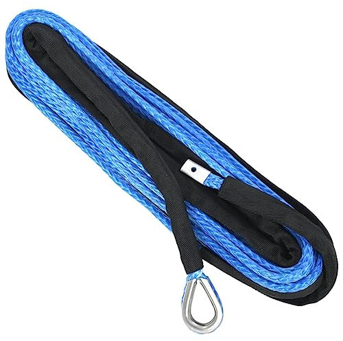 vidaXL Windenseil Synthetisch Kunststoffseil Seilwinde Forstseil Winden Nylonseil Kabelschlepp Seil ATV Winde Linie Blau 9mmx26m Nylon