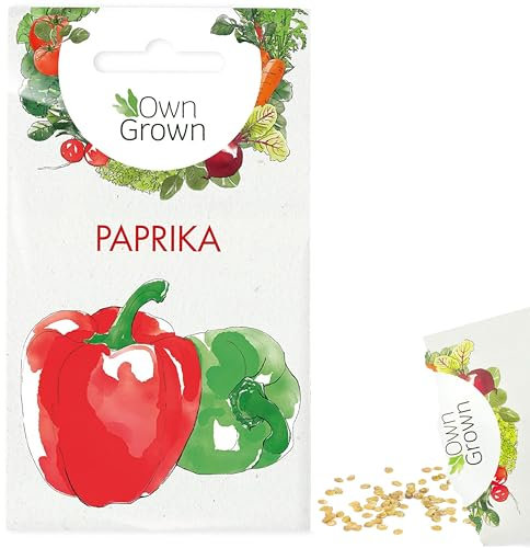 Paprika Samen: Premium Paprika Saatgut für die Anzucht von ca. 40 Paprika Pflanzen – Gemüse Samen für Garten und Hochbeet – Samen Gemüse – Gemüsepaprika – Samen Paprika – Gemüse Saatgut von OwnGrown