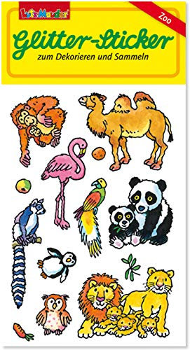 Glitter-Sticker * ZOOTIERE * von Lutz Mauder | 72307 | als Mitgebsel für Kinder | Zoo Tiere Aufkleber zum Kindergeburtstag & Basteln