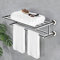 RELAX4LIFE Porte-Serviette Mural, Porte-Serviette Double étages, Porte-Serviette INOX, Porte-Serviette métal, étagère Salle de Bain, Barre Porte-Serviette, Support Serviette, étagère Serviette