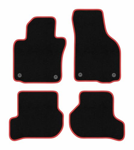 Velours-Fußmatten passend für Volkswagen Scirocco III 2008-2017, CARLUX | passend für Coupé; Velours-Teppich (Polypropylen), ca. 6,5 mm; rutschfest, runde Befestigungen (Typ AV) oder ovale (Typ OWAL)