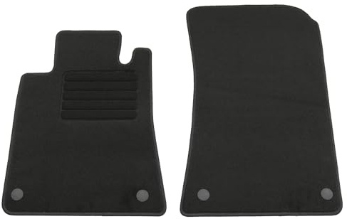 AD Tuning Textil Fußmatten für Mercedes SLK R171 (03/2004-02/2011) | 2-teilig, 100 % passgenau, Textil, Schwarz, Randkettelung, Druckknopf Befestigung