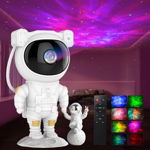 OPEKER Astronaut Galaxy Projector,Night Light Projector with Colourful Nebulae,Space Projector for Kids Room Decor Aesthetic Bedroom,Gifts for Children and Adults