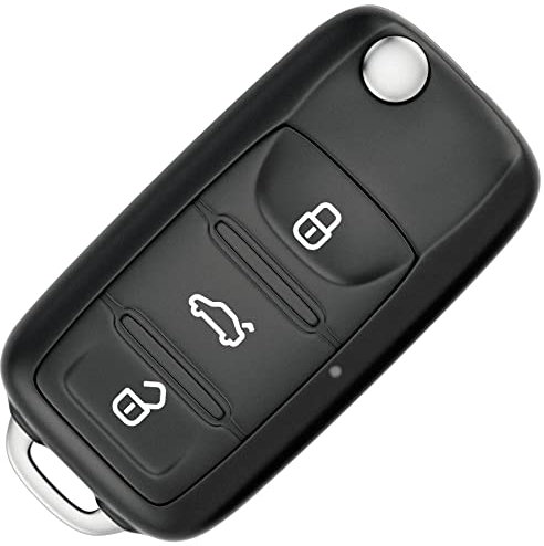 Retoo Autoschlüssel Gehäuse 3 Tasten Fernbedienung für VW Golf, Polo, Bora, Passat, Tiguan, Sharan, Transporter, Skoda, Seat, Pilot Autoschlüssel, Car Key Shell Cover, Schlüssel Typ Messer Schwarz