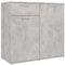 vidaXL Sideboard mit 2 Türen 1 Schublade Kommode Anrichte Mehrzweckschrank Beistellschrank Schrank Standschrank Betongrau 80x36x75cm Holzwerkstoff