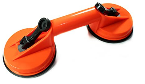 Glass Suction Cups - Heavy Duty Vacuum Suction Cup for Heavy Glass & Granite Lifting with Double Sided 4.6 Rubber Pad & Durable Handle - 60Kg 132lbs Capacity