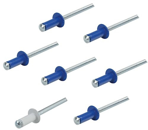 Tûche Kit 8 Rivets Fixation Plaque 7 Bleu et 1 Blanc pour voiture moto scooter tir camion