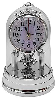 kawehiop Reloj de, cronómetro de Escritorio, Dispositivo de Tiempo, decoración Decorativa, Sala de Estar, Suministros para el hogar, decoración de Escritorio de Carcasa Dura, Plata