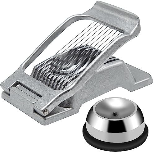Egg Slicer for Boiled Eggs with Egg Piercer, Stainless Steel Wire Egg Slicer, Dishwasher Safe, Multifunctional Eggs Slicer Cutter for Hard Boiled Eggs Egg Piercer Tool for Kitchen