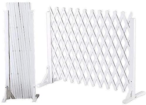 GONCBKVN Einziehbarer Holzzaun-Pflanzenschutz für Haus, Hof, Garten, Freistehende Holztrennwand Dekorative, Sichtschutzzaun (Color : White, Size : 90x160cm)
