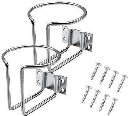 2 Pièces Anneau De Bateau Porte-Gobelet, Porte-Gobelet De Voiture avec Vis, Anneau en Acier Inoxydable Porte-Gobelet, Porte-Gobelet Universel, pour Marine Yacht Camion RV Voiture Remorque Matériel
