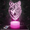 Lampephoto.fr Nachttischlampe Wolf Doppelseitig deko Tier Realistisch Mandala. Geschenkidee Mann Frau objekt Wolf Doppelseitig Nachtlicht Erwachsene deko Zimmer. TOP