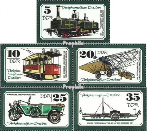 Prophila Collection DDR 2254-2258 (kompl.Ausgabe) gestempelt 1977 Verkehrsmuseum Dresden (Briefmarken für Sammler) Eisenbahn/Seilbahn