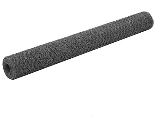 Sufrk Recinzione in filo di acciaio con rivestimento in PVC, 25 x 1,2 m, grigio, recinzione da giardino, pannello ornamentale per recinzione paesaggistica, pannello di recinzione per esterni, barriera