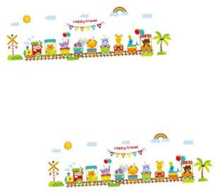 ifundom 2stücke Fantasievoller Cartoon Zug Wandaufkleber Für Kinderzimmer Abnehmbar Und Spurlos Wanddekoration Für Spielzimmer Und Kinderbetten