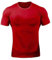 BASHAMAN Sweat-Shirt Homme Couleur Unie T-Shirt Homme Casual T-Shirt Homme Fitness Respirant T-Shirt Homme Course Shirt Homme Manches Courtes Homme L-Red XXL