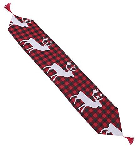 CIYODO 1stk Weihnachtstischläufer Tischläufer Mit Quaste Tischläufer Aus Leinen Tischdekoration Für Weihnachten Feiertagstischdecke Weihnachtstischfahne Tuch Für Tisch Polyester Baumwolle