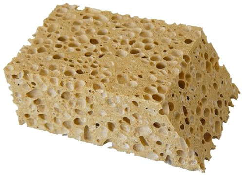 Grosse Eponge Haute Qualité – Idéal Gros Travaux & Nettoyage – Modèle Biseautée pour Atteindre Tous Les recoins - Fabriquée en France, Beige