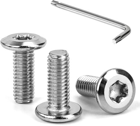 Tunejoy Vis à Tête Plate Torx M6 x 16 mm Vis à Six Pans Creux en Acier Inoxydable A2 V2A Boulons de Meubles Hexagonale avec Clé T30 Filetage Complet 30 Pièces