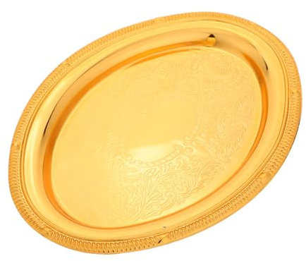 Amosfun Plateaux À Bijoux Organisateur Décoratif Plateau Décoratif Plat De Toilette Ovale Assiette Décorative De Style Européen