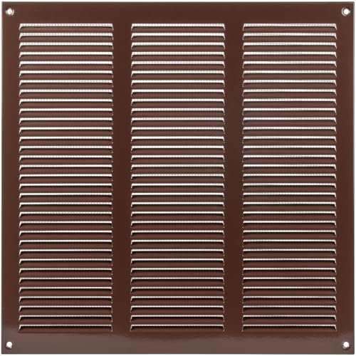 Vent Systems 12 x 12 pulgadas (dimensiones totales) – Marrón – Cubierta de ventilación de aire de metal con pantalla de protección de plagas integrada, cubierta de conducto de ventilación HVAC para