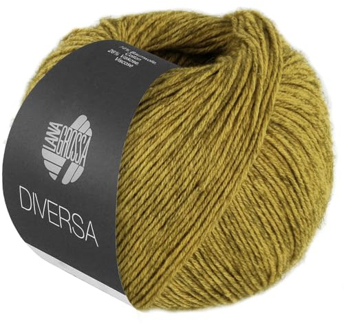 LANA GROSSA Diversa | Leichtes Baumwoll-Mischgarn mit zartem Melange-Effekt | Handstrickgarn aus 74% Baumwolle & 26% Viskose | 50g Wolle zum Stricken & Häkeln | 210m Garn FB 26