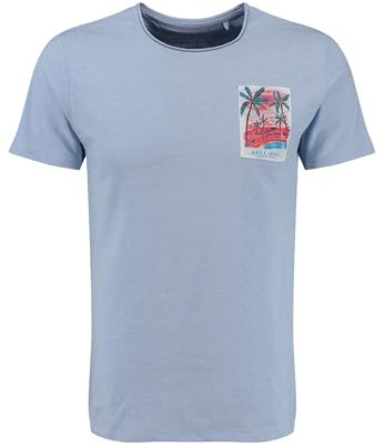 KEY LARGO Herren KLVIBES Round T-Shirt, Light Blue Mel. (1220), Large