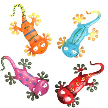 IWOWHERO 4stücke Simulierter Gecko Handwerk Wand- Gecko Haus Wand Tier Statue Handwerk Ornament