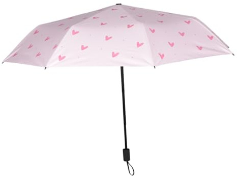 Holibanna Ombrello Antivento Con Design Cuori Ombrello Resistente Uv Per Sole e Pratico e Leggero Rosa
