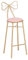 erkebspm - Moderner Stuhl mit Schmetterlingsrückenlehne, Barhocker mit Sitz aus weichem Samt und goldenen Beinen, Rosa (Größe: 75 cm)