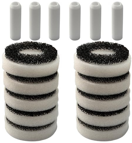 Beaufan Schaumstoff und Kohlering Filter Set Kompatibel mit Allen Biorb Aquarien Enthält Kohlefilter 10 Stück, Schaumstofffilter 10 Stück, Luftstein 6 Stück