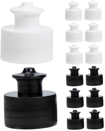 KICHOUSE 30Pcs Leak Push Bottle Caps Reusable Replacement Lids for Quick Hydration One Handed Operation Compatible with Water Bottles