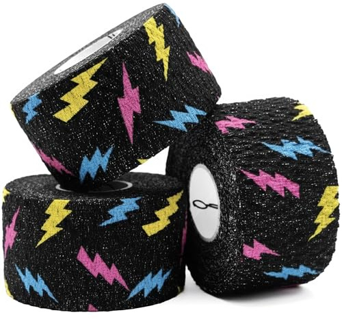 WARM BODY COLD MIND 3,8 cm Daumen Tape für Gewichtheben – Hook Grip Tape für Gym, Powerlifting, Deadlift, Krafttraining, Athletic Finger Wrap (3 Rollen Black Thunder)