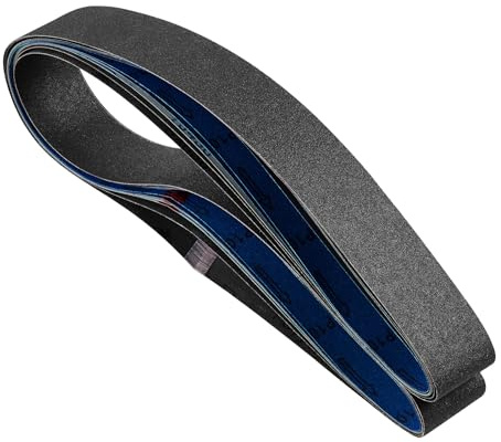 VEVOR Nastro Abrasivo 50 x 1830 mm, Set Nastro Abrasivo, Grana 120, 240, 400, 600, 800, 1000, 6 pezzi Nastri Abrasivi Misti in Carburo di Silicio per Levigatrice a Nastro, Lavorazione dei Metalli