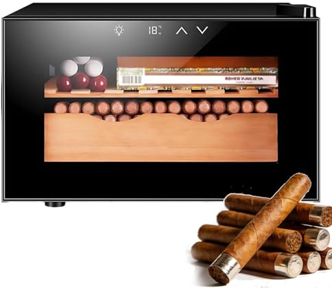 Joyfitness Elektrischer Zigarren-Humidorschrank, Humidor Zigarren Schrank Mit Zedernholzfutter, Eingebettet, 25 l Für 150 Zigarren, Temperatur 11–18 °c, Eräuscharm Und Energiesparend