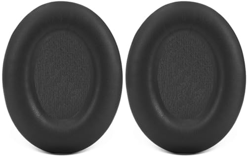 INF Ersatz-Ohrpolster für Bose QC15, 2er-Pack Schwarz, Proteinleder-Memory-Schaum, kompatibel mit Bose QC2/QC15/QC25/QC35 I/II/Ae2, Einfache Installation mit Werkzeug