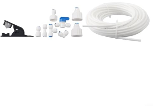15M Fridge Water Pipe Kit with Push Fit Connectors for American Style Double Fridge Ice Maker Supply Line(15m)