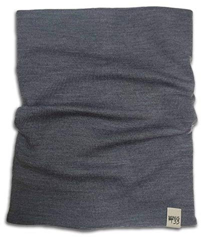 100% Merino Wool - Midweight Neck Gaiter - Skiing Neck Warmer - Winter Face Mask - Multipurpose Headwear - Charcoal Gray - Moisture Wicking Neck Wear