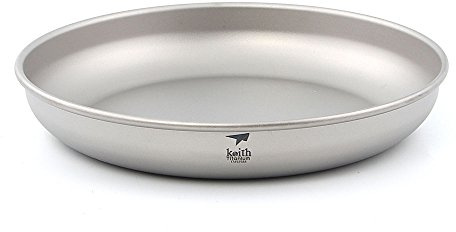 Keith Assiettes en titane ultralégères - Petite taille - Plat léger et portable - Pour camping, pique-nique - Ti5367-400 ml