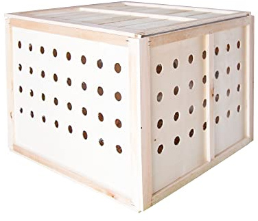Caja Transporte Animales (60 x 55 x 45 cm) - Tamaño M Alta - Transportín de Madera para Conejos, Perdices, Faisanes, Gallinas y Otras Aves