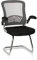 hjh OFFICE 706820 Besucherstuhl Flyer PRO V Netzstoff Schwarz/Grau Freischwinger Stuhl mit Lordosenstütze, Armlehnen klappbar