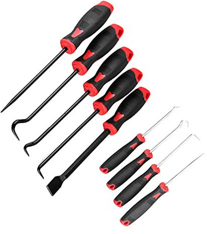 Oil Seal Puller, 9 Piece O-Ring Oil Seal Removal Tool Pick Hook Scraper Kit