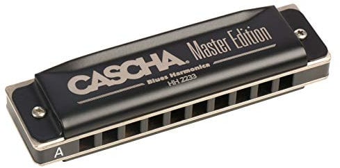 CASCHA Master Edition Blues Harmonica, hochwertige Mundharmonika in A-Dur mit Soft Case und Pflegetuch, Blues Organ