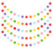 UNIIDECO Bunte Kreisschnur, farbige Punkte, für Tür, Fenster, Luftschlangen, Papiergirlande, Süßigkeiten-Hintergrunddekoration, hängende Regenbogen-Geburtstagsparty-Dekorationen, 2024