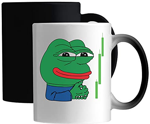 Funny Stock Trader Pepe The Frog Meme Art Keramische magische Tasse Weiß