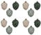 Decoris Christbaumschmuck Zapfen Glas 10cm x 12 Stück Set Weihnachtskugeln weiß Mint grün dunkelgrün Mix